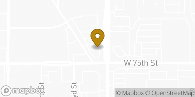 Map showing the location of Dunkin' in Overland Park, KS 66204