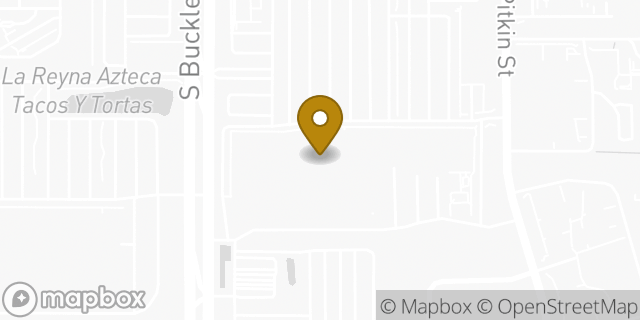 Map showing the location of ATM Target in Aurora, CO 80015