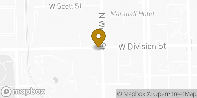 Map showing the location of Aldi in Chicago, IL 60610