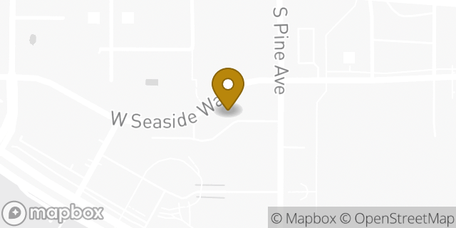 Map showing the location of Starbucks in Long Beach, CA 90802