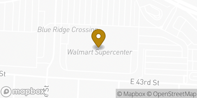 Map showing the location of Dunkin' in Kansas City, MO 64133