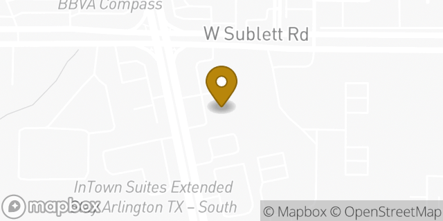 Map showing the location of AutoZone in Arlington, TX 76001