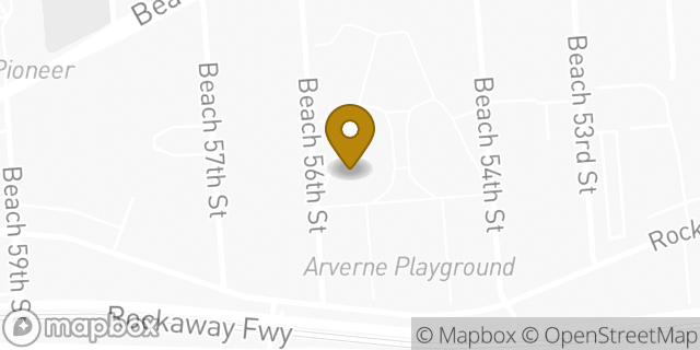 Map showing the location of Amazon Locker - Fingerling in Arverne, NY 11692