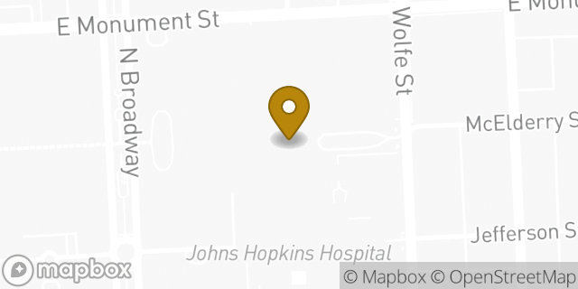 Map showing the location of Johns Hopkins iMIND in Baltimore, MD 21287