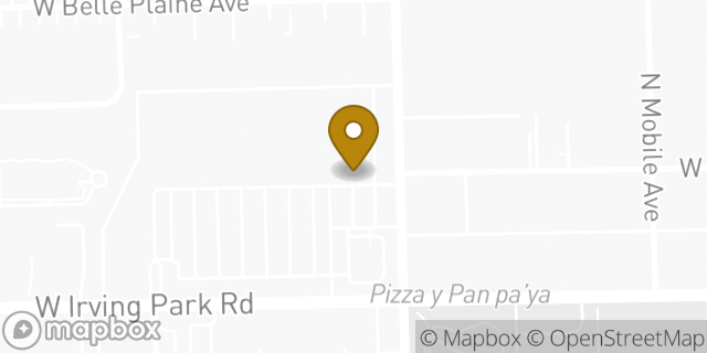 Map showing the location of Dunkin' in Chicago, IL 60634