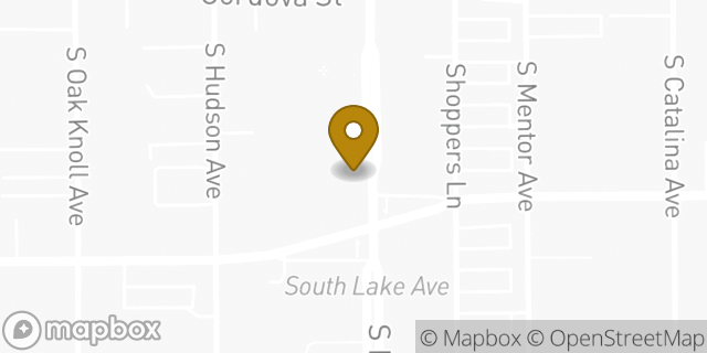 Map showing the location of Dunkin' in Pasadena, CA 91101
