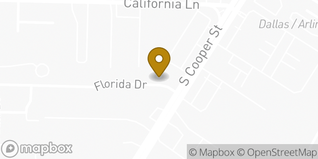 Map showing the location of Budget Car Rental in Arlington, TX 76015