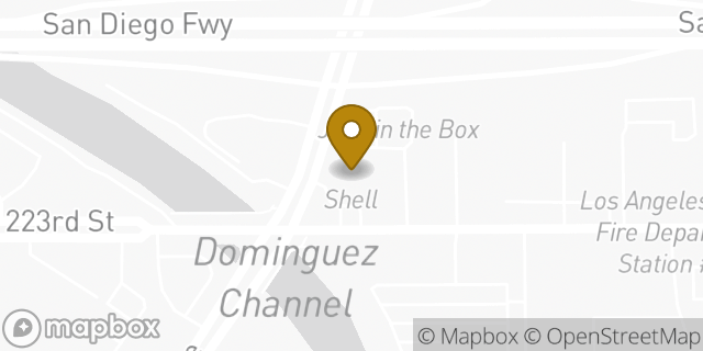 Map showing the location of 7-Eleven in Carson, CA 90745