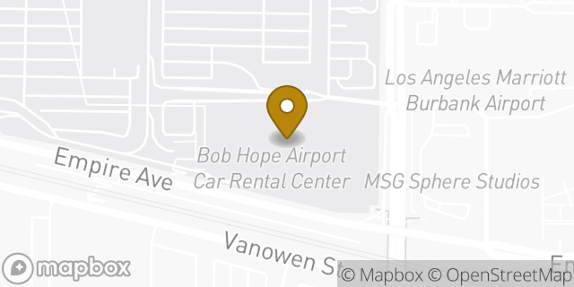 Map showing the location of Hertz in Burbank, CA 91505