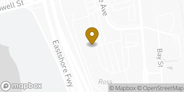 Map showing the location of Starbucks in Emeryville, CA 94608