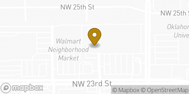 Map showing the location of Papa Johns Pizza in Oklahoma City, OK 73107