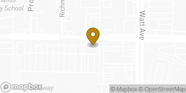 Map showing the location of McDonald's in Sacramento, CA 95825