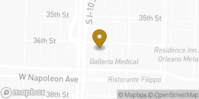 Map showing the location of Amazon Locker - Arrangement in Metairie, LA 70001