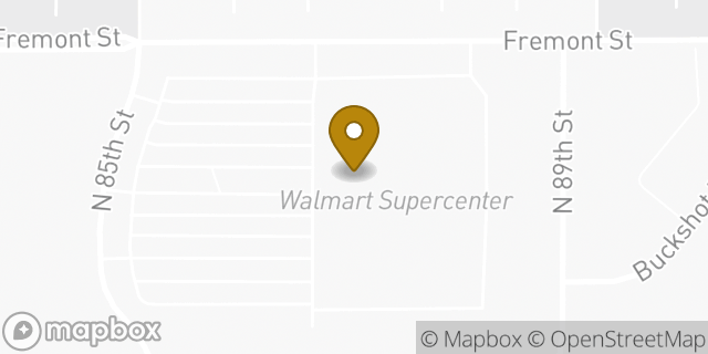 Map showing the location of Walmart in Lincoln, NE 68507