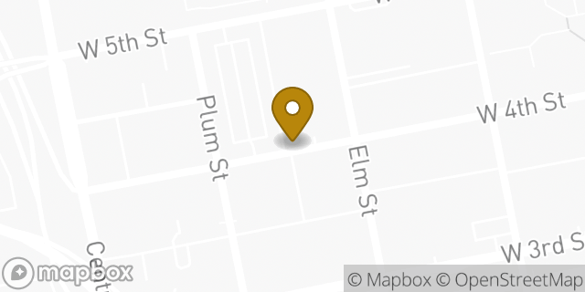 Map showing the location of Budget Car Rental in Cincinnati, OH 45202