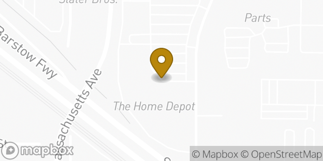 Map showing the location of Home Depot in San Bernardino, CA 92405