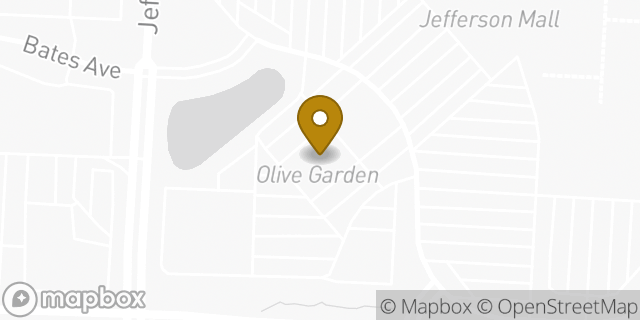 Map showing the location of Olive Garden in Louisville, KY 40219