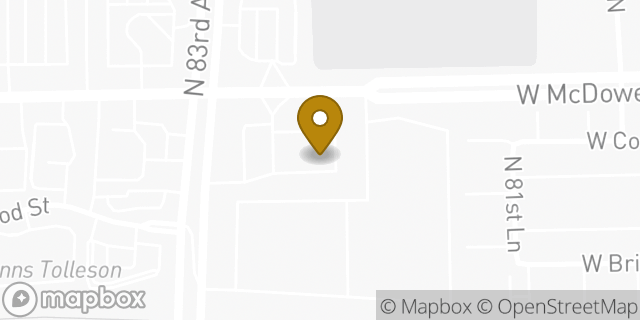 Map showing the location of Amazon Locker - Dandie in Phoenix, AZ 85035