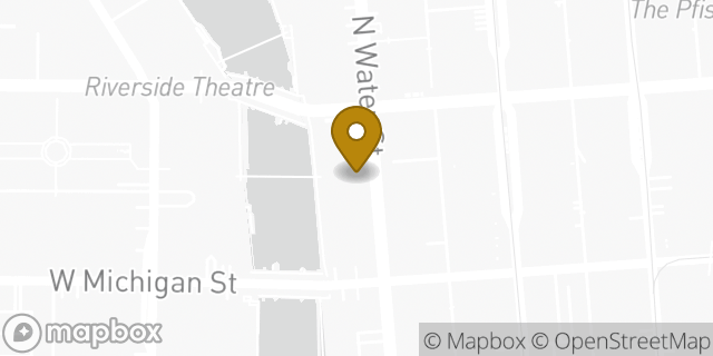 Map showing the location of Dunkin' in Milwaukee, WI 53202