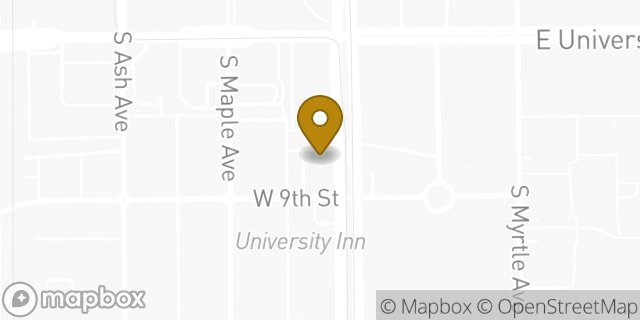 Map showing the location of Chase Bank in Tempe, AZ 85281
