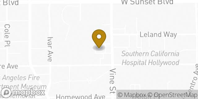 Map showing the location of McDonald's in Hollywood, CA 90028