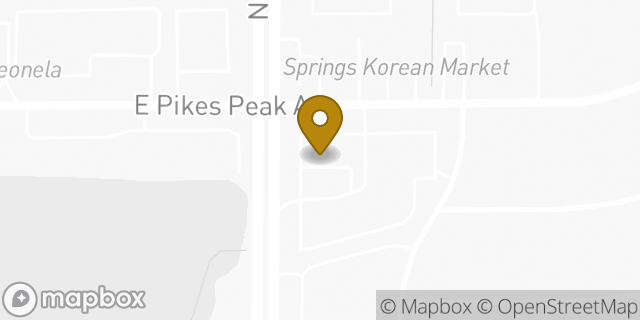 Map showing the location of Amazon Locker - Seahorse in Colorado Springs, CO 80909