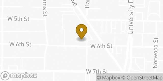 Map showing the location of Chase Bank in Fort Worth, TX 76107