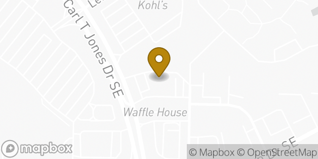 Map showing the location of Dunkin' in Huntsville, AL 35802