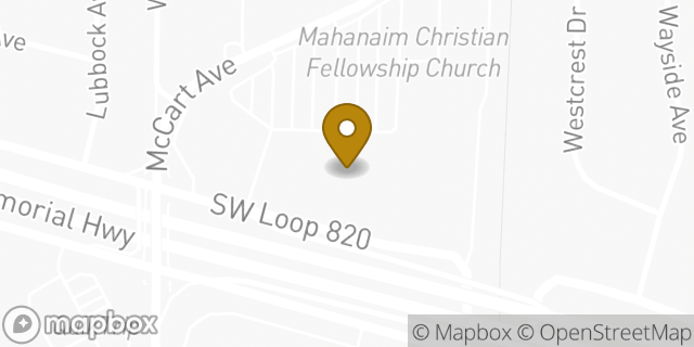Map showing the location of AutoZone Auto Parts in Fort Worth, TX 76115