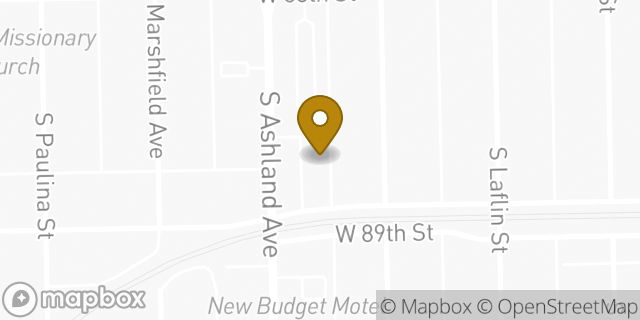 Map showing the location of AutoZone in Chicago, IL 60620