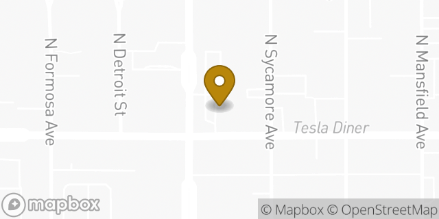 Map showing the location of Chase Bank in West Hollywood, CA 90038