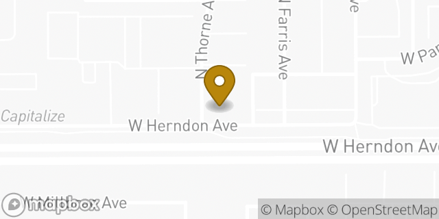 Map showing the location of Herndon Avenue KinderCare in Fresno, CA 93650