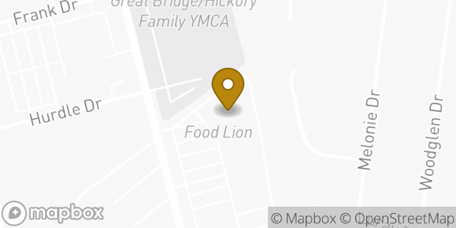 Map showing the location of Food Lion in Chesapeake, VA 23322