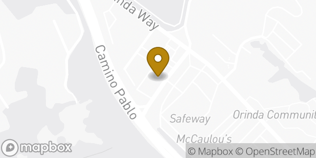 Map showing the location of Starbucks in Orinda, CA 94563
