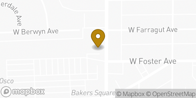 Map showing the location of Bank Of America in Chicago, IL 60656