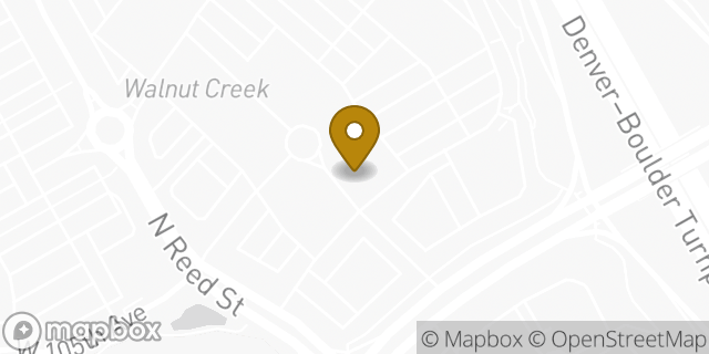 Map showing the location of Buffalo Wild Wings in Westminster, CO 80021