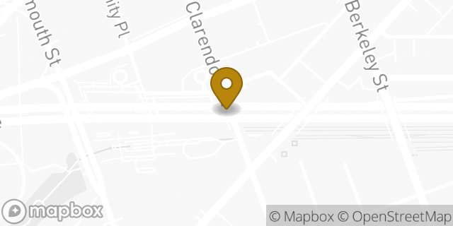 Map showing the location of Budget Car Rental in Boston, MA 02116