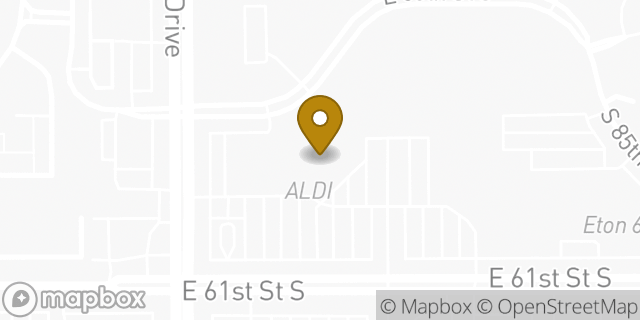 Map showing the location of Aldi in Tulsa, OK 74133