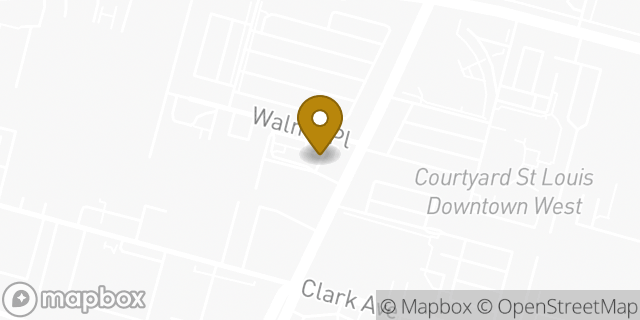 Map showing the location of Starbucks in St Louis, MO 63103