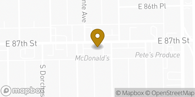 Map showing the location of McDonald's in Chicago, IL 60619