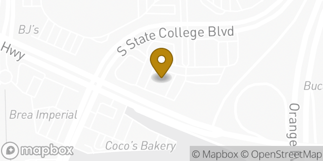 Map showing the location of Chase Bank in Brea, CA 92821