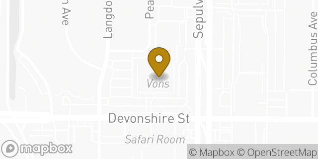 Map showing the location of Vons in Mission Hills, CA 91345