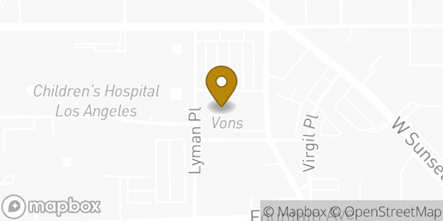 Map showing the location of Vons in Los Angeles, CA 90027