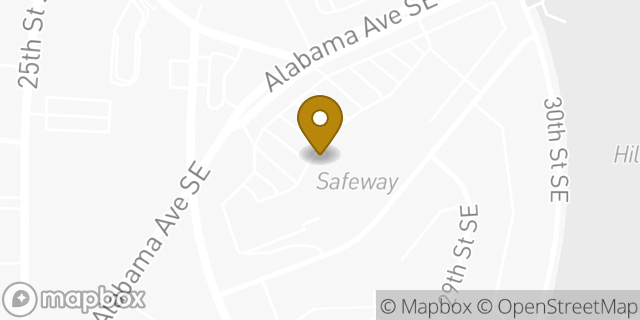 Map showing the location of Safeway in Washington, DC 20020