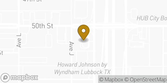 Map showing the location of McDonald's in Lubbock, TX 79404