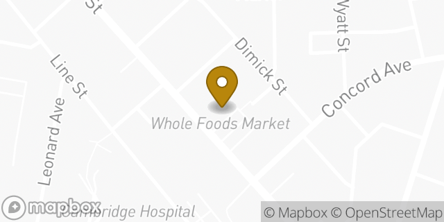 Map showing the location of Whole Foods Market in Somerville, MA 02143