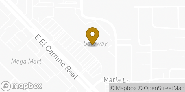 Map showing the location of Starbucks in Sunnyvale, CA 94087