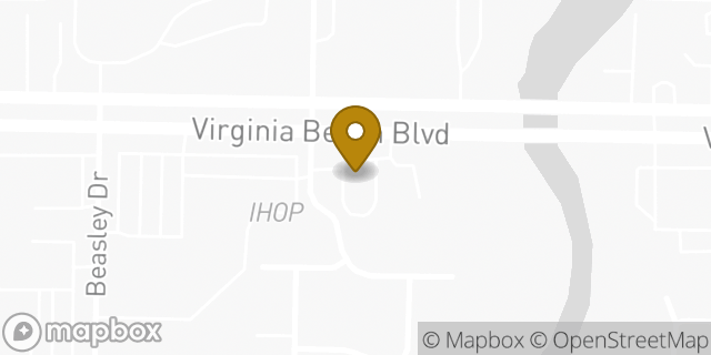Map showing the location of Starbucks in Virginia Beach, VA 23462