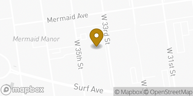 Map showing the location of Amazon Locker - Birds in Brooklyn, NY 11224
