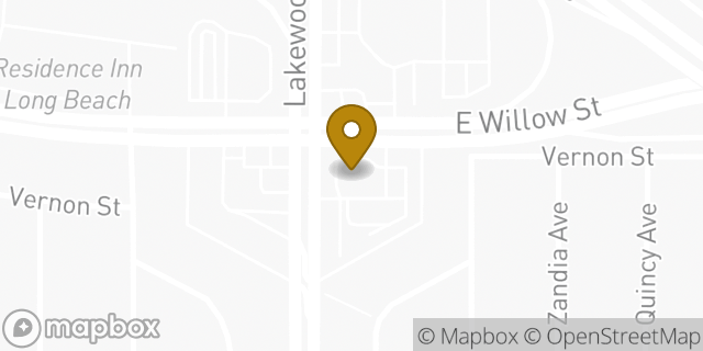 Map showing the location of Starbucks in Long Beach, CA 90815